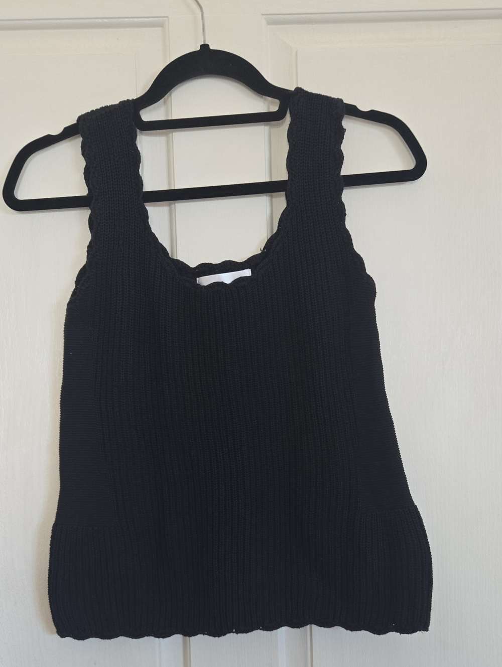 Anthropologie Black Ribbed Knit Tank with Wide Straps